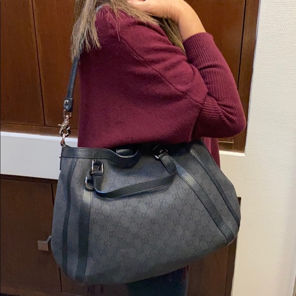 GUCCI
Blue navy GG Canvas Convertible Abbey Hobo - Picture 2 of 7